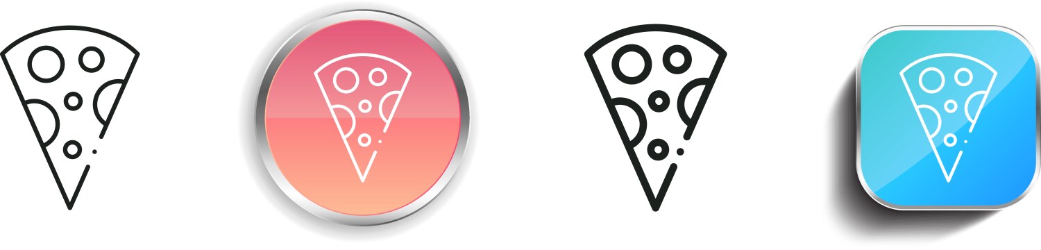 Cheese icon thin linear regular and button style vector image