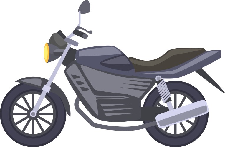 Sport Motorcycle Icon - Side View Vector Image