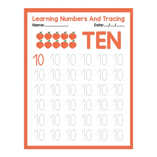 Practice Writing Numbers Vector Images (over 7,500)