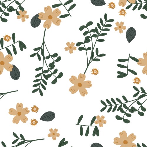 Seamless floral pattern with hand drawn doodle Vector Image