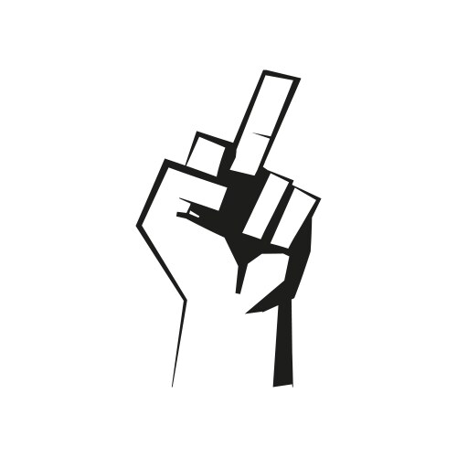 Middle finger icon for concept design retro line Vector Image
