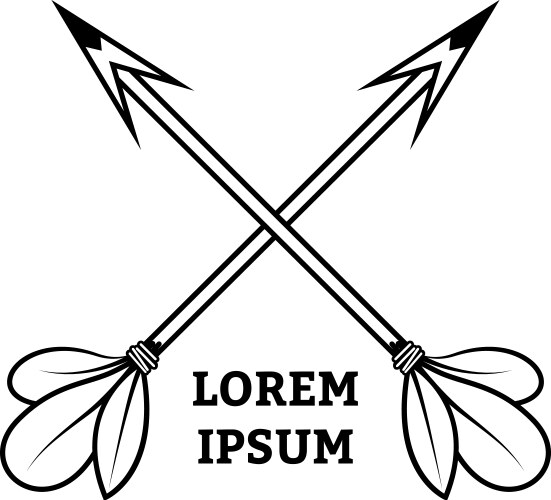 Indian arrow cross isolated icon design Royalty Free Vector