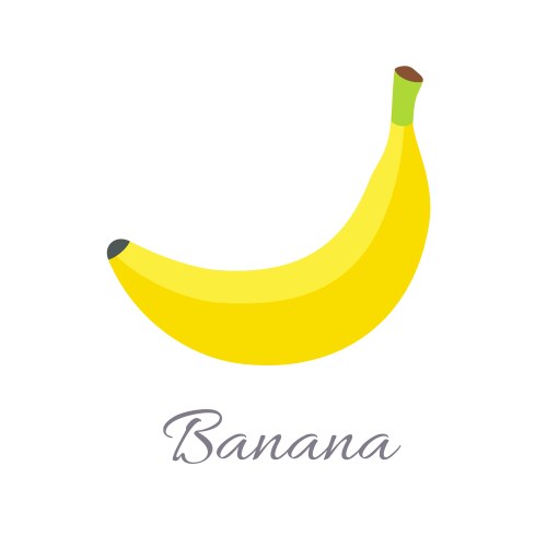 Banana Icon - Flat Style Vector Image