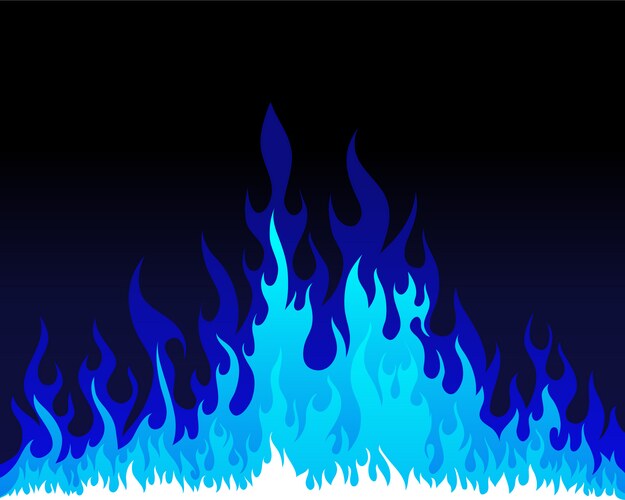 Blue fire flame realistic background Royalty Free Vector