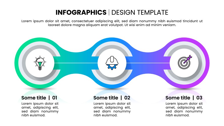 infographic template 3 connected circles vector image