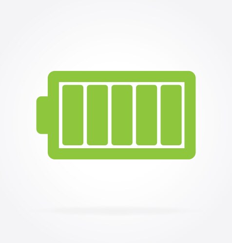 simple green battery icon vector image