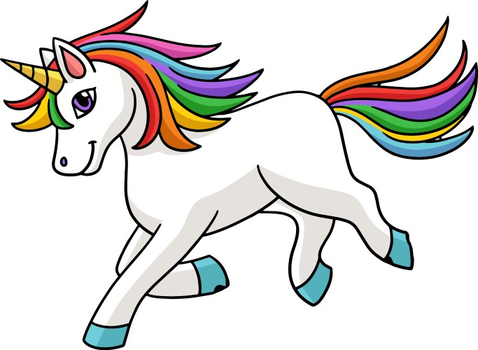 Unicorn playing cartoon colored clipart Vector Image