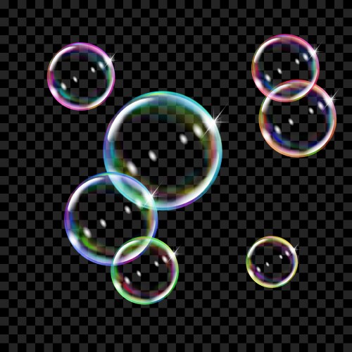 Rainbow soap bubbles Royalty Free Vector Image