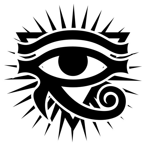 eye horus with rays sun ancient symbol vector