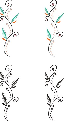 Fantasy floral decorative lines ornament vector image