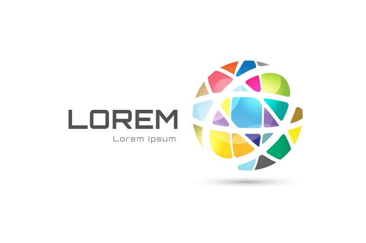 Globe abstract logo template tetrahedron Vector Image