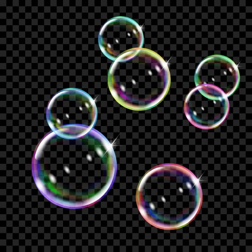 Rainbow soap bubbles Royalty Free Vector Image
