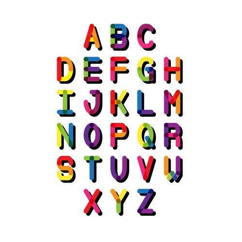 Letter r colored font from numbers Royalty Free Vector Image