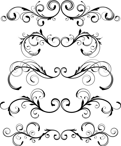 floral decorative elements vector image