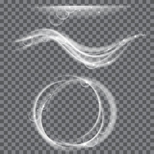 White transparent swirl light effect background Vector Image