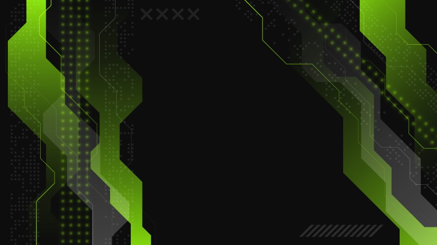 abstract technology background green and black vector