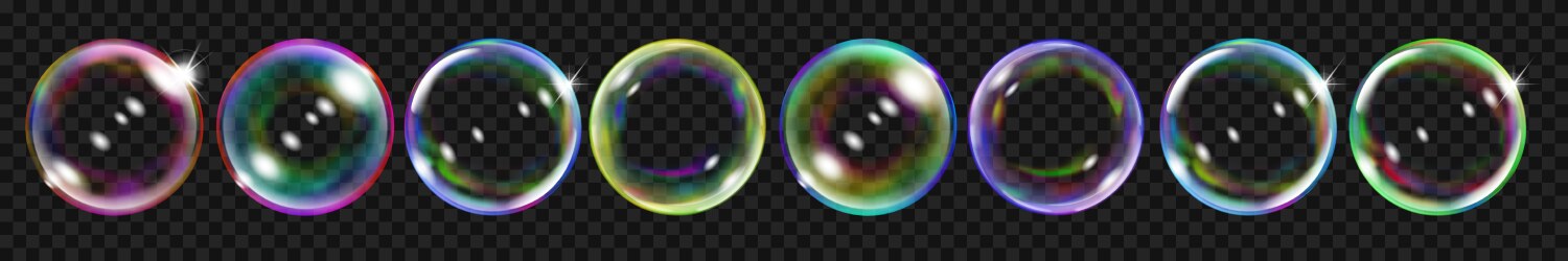 Rainbow soap bubbles Royalty Free Vector Image