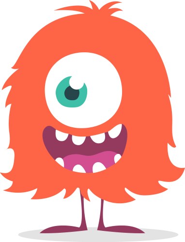 Happy Red Monster Cartoon Vector Image