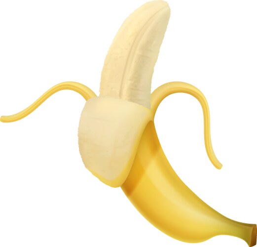 Pixel banana fruit detailed isolated Royalty Free Vector