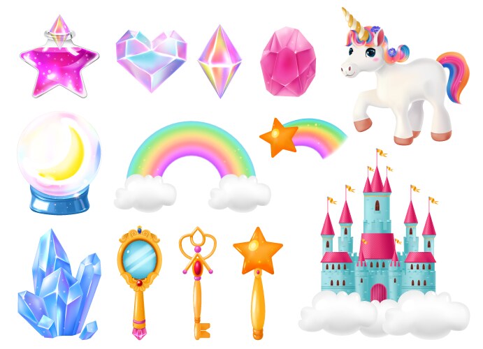 Realistic magic objects Vector Image