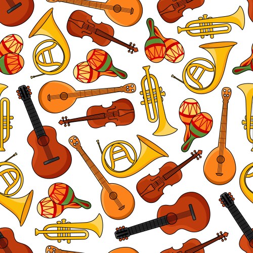 Cartoon animals playing musical instruments Vector Image