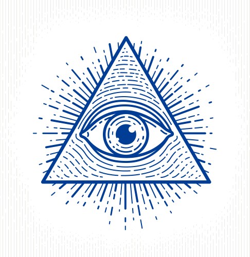 All seeing eye god in sacred geometry triangle Vector Image