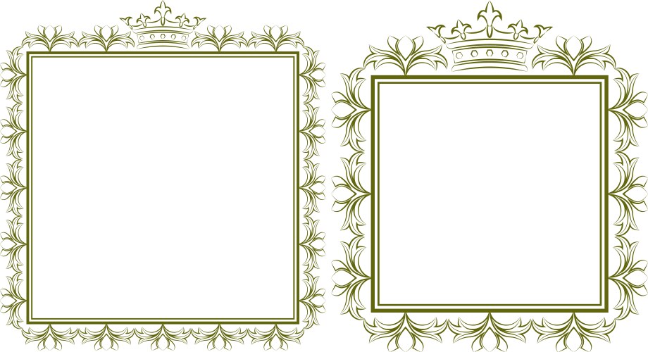 Decorative frames set of curved graphic ornament Vector Image