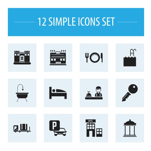 Set of 12 editable travel icons includes symbols Vector Image