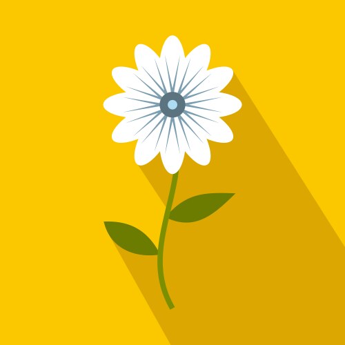 white flower icon flat style vector