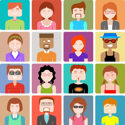 flat design people icon vector image