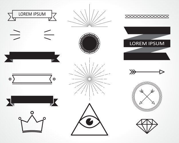 Authentic retro vintage ribbons Royalty Free Vector Image