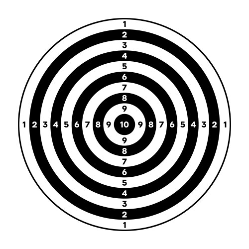 Shooting range paper target with divisions marks vector image