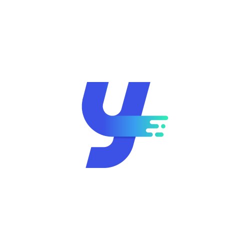 Logo letter y modern blue green gradient on right vector image