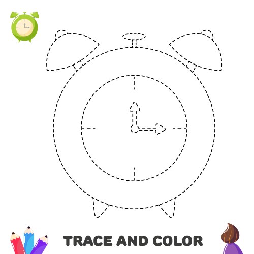 Handwriting practice for kids trace and color Vector Image