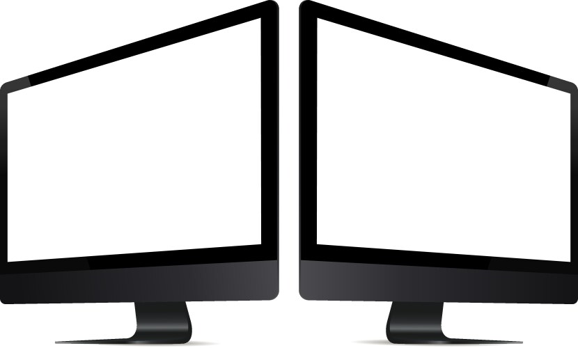 Desktop computer monitor device digital Royalty Free Vector
