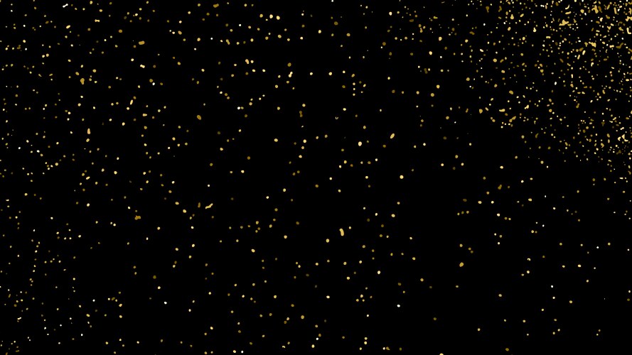Gold glitter texture on black background golden Vector Image