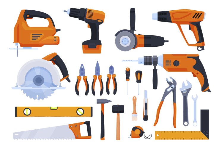 Repair and construction working tools icons set Vector Image