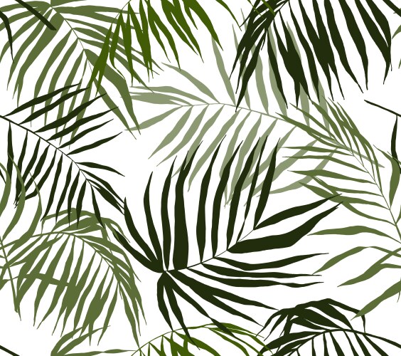 Tropical jungle seamless pattern with palm leaves Vector Image