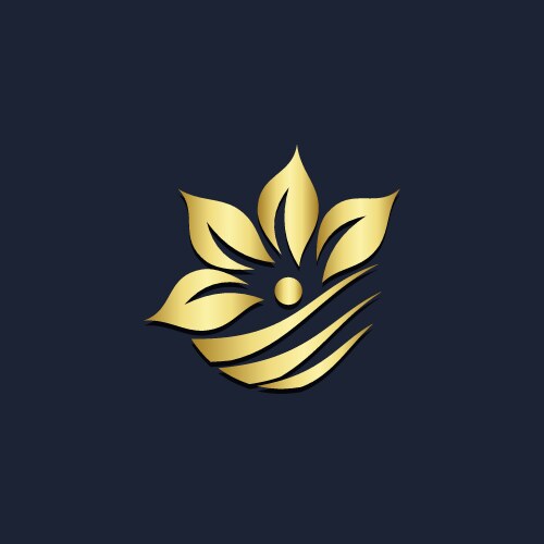 Rose flower plant gold logo Royalty Free Vector Image
