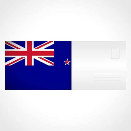 Envelope with flag of new zealand card Vector Image