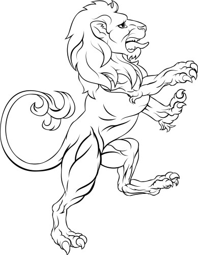 Heraldic Lion Crest Vector Image