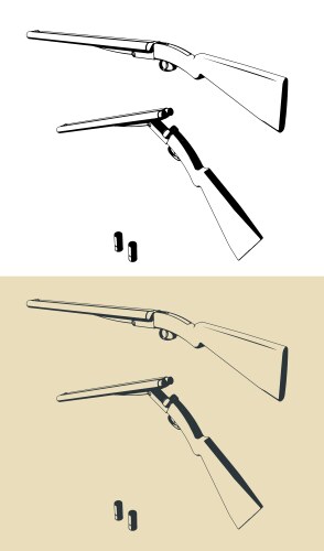 Double-barreled hunting shotgun Vector Image