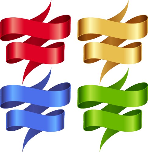 Blue ribbons set Royalty Free Vector Image - VectorStock
