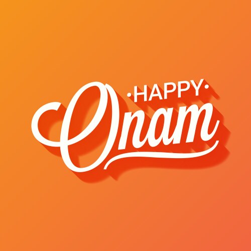 happy onam vintage lettering background vector image