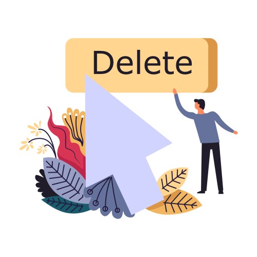 Delete process of replacing man web developer vector image