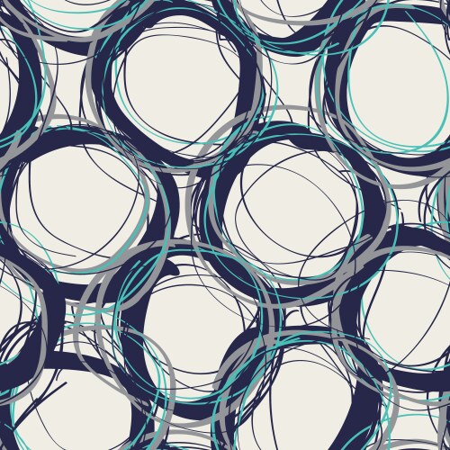 Scribble circles seamless pattern Royalty Free Vector Image