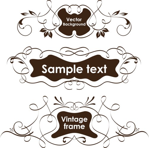 Set frames vignette in victorian style Royalty Free Vector