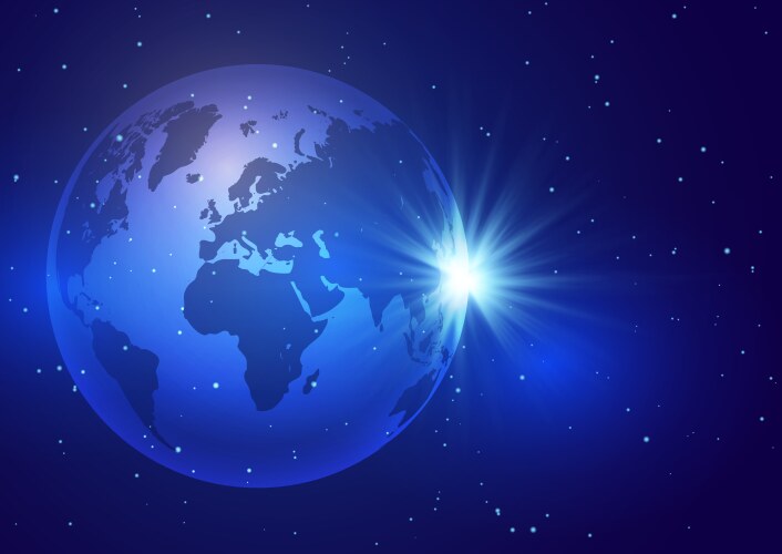 Blue globe earth background Royalty Free Vector Image