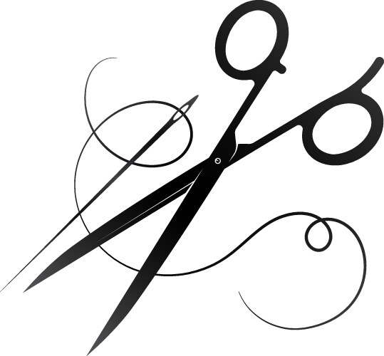 Needle and thread scissors spool sewing Royalty Free Vector