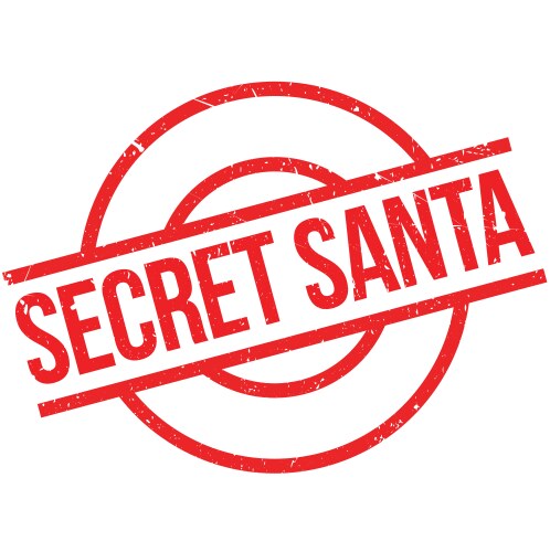 Secret santa rubber stamp vector image